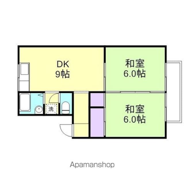 和歌山県和歌山市松江中１丁目[2DK/41.64m2]の間取図