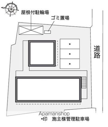 レオパレス松本中央[1K/20.28m2]の配置図