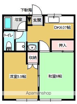 コーポネモト[2K/34.78m2]の間取図