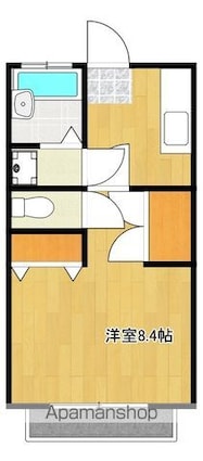セゾンポルテニア[1K/28.13m2]の間取図
