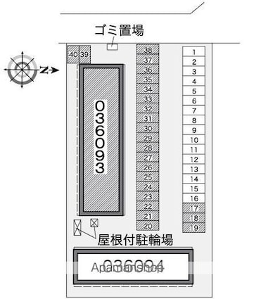 レオパレスエクセル林泉寺　壱[1K/28.02m2]の配置図