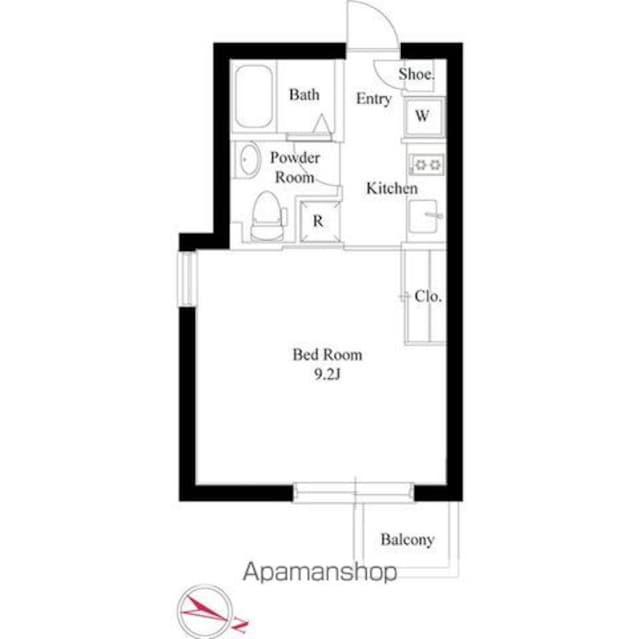 ＧＲＡＮＰＡＳＥＯ白山[1LDK/25.89m2]の間取図