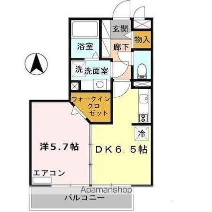 和歌山県和歌山市小雑賀[1DK/33.73m2]の間取図