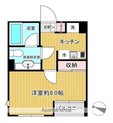 プラザ中落合[1K/27.84m2]の間取図