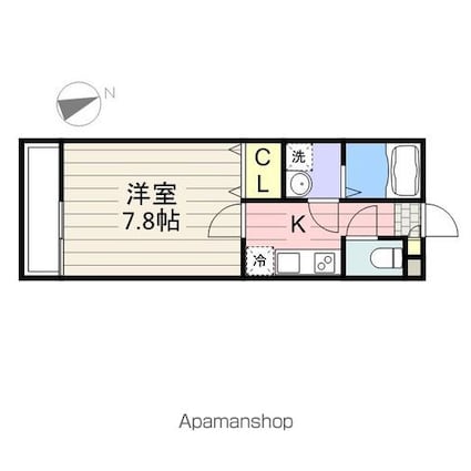 千葉県千葉市花見川区花園３丁目[1K/26.08m2]の間取図