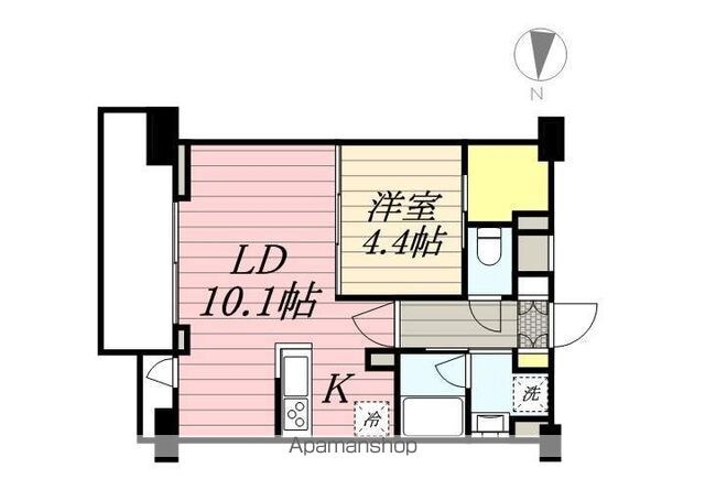 プラウドフラット中野[1LDK/40.13m2]の間取図