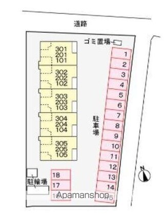 ダウンタウンヒルズ[1LDK/45.41m2]の配置図