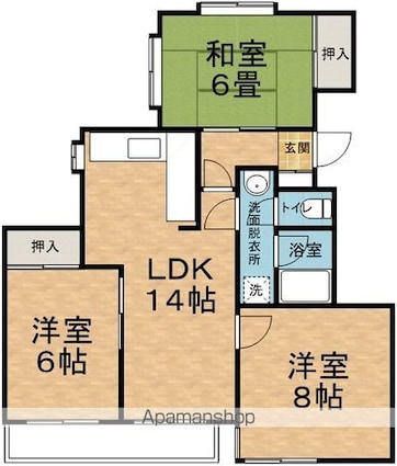 ヴィラ・スカイシップ[3LDK/76.5m2]の間取図