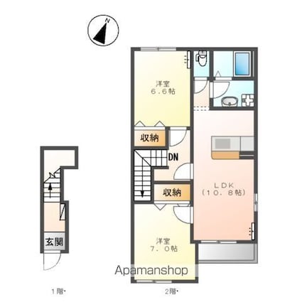 スクラム　Ｂ[2LDK/59.95m2]の間取図