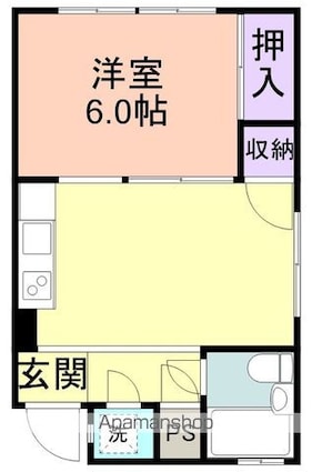 玉井ビル[1DK/32m2]の間取図
