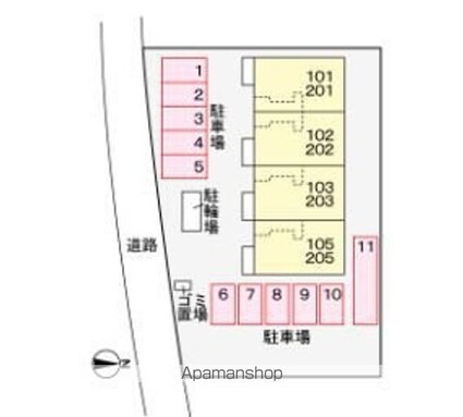 トロイガーデンⅢ[1LDK/47.66m2]の配置図