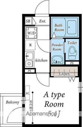 リブリ・スクエア[1K/18.51m2]の間取図
