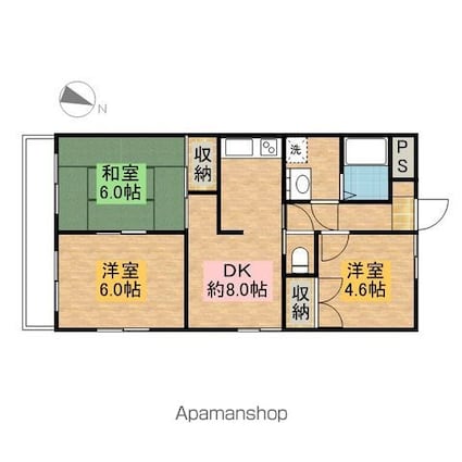 アルテール左入[3DK/52m2]の間取図