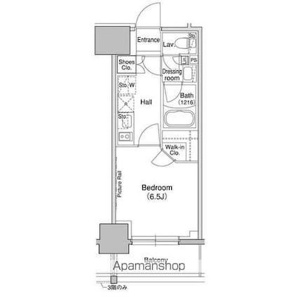 ブリリアンクラス高円寺[1K/25.28m2]の間取図