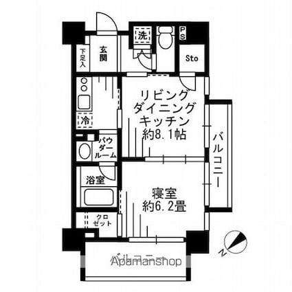 レジディア池尻大橋[1LDK/40.01m2]の間取図