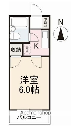 はうすはなぞの[1K/20m2]の間取図