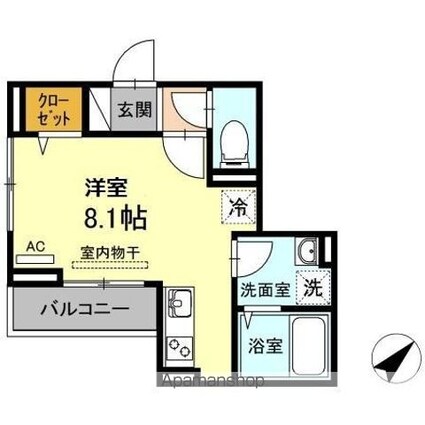 ハウス江原ＩＩ[1R/24.2m2]の間取図