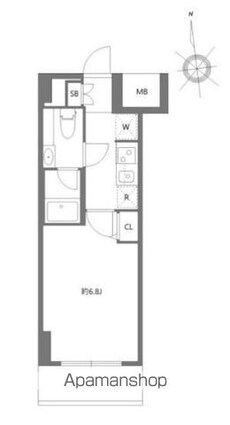エヌステージジェイアール新白岡駅前[1K/22.48m2]の間取図