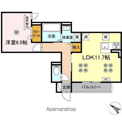 ＧＲＯＶＥ[1LDK/46.68m2]の間取図
