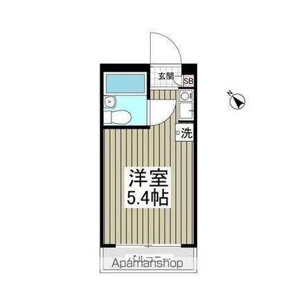 サンウィングＢ[1R/12.3m2]の間取図