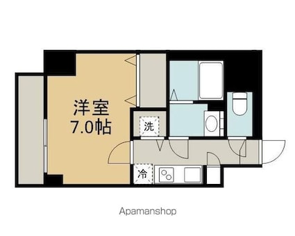 エスプレイス鶴舞（ツルマイ）ガーデンテラス[1K/24.57m2]の間取図