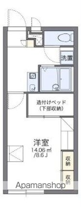 レオパレス秋桜[1K/23.18m2]の間取図