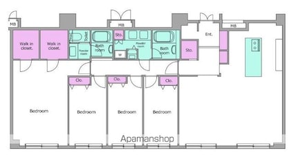 レジディア西麻布[4LDK/166.06m2]の間取図