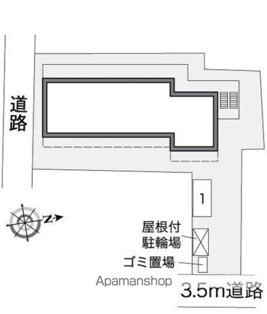 レオパレスＯＫＡＮＯ[1K/19.87m2]の配置図