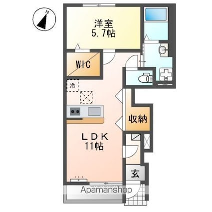 Ｃｏｚｙ庵[1LDK/43.23m2]の間取図