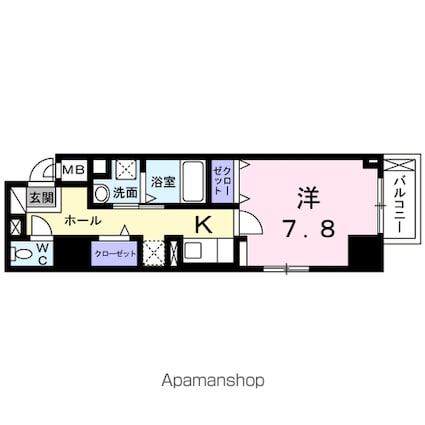 ＡＺｒｅｓｉｄｅｎｃｅ草津本陣[1K/30.1m2]の間取図