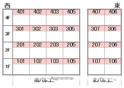 ジョイフル南江戸[1K/21.42m2]の配置図
