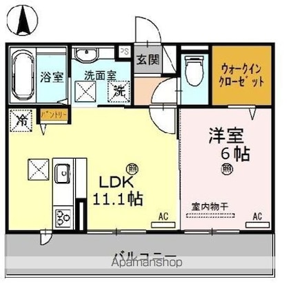ＫＯＣＯＡ　ＴＥＲＲＡＣＥ[1LDK/42.55m2]の間取図