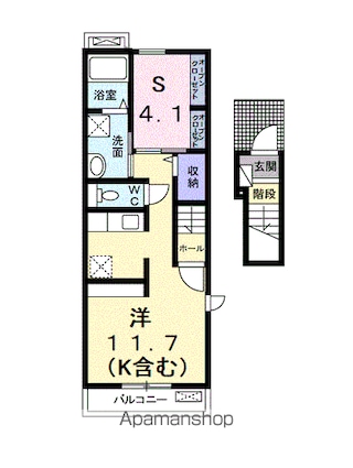 プレヴェール笹沖Ｂ[1R/40.09m2]の間取図