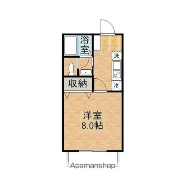 サニーコートＢ[1K/26.93m2]の間取図