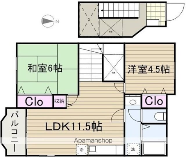 トゥー・ル・モンド[2LDK/58.53m2]の間取図