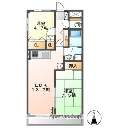 ウィンディヒルズ[2LDK/55.42m2]の間取図