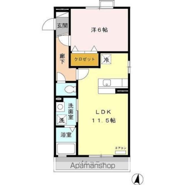 ホワイトガーデン[1LDK/41.94m2]の間取図
