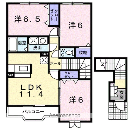 それいゆ東小二里[3LDK/69.09m2]の間取図