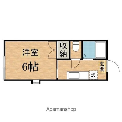 ソフィア青木葉Ⅲ[1K/20.03m2]の間取図
