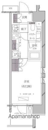 Ａーｓｔａｎｄａｒｄ芝浦[1K/25.5m2]の間取図