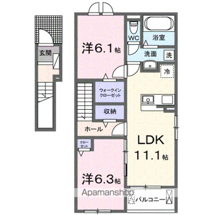 ベル　ルミエールⅠ[2LDK/58.57m2]の間取図