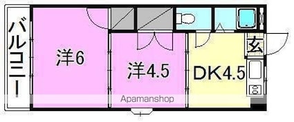 ロイヤル三津[1LDK/29.16m2]の間取図