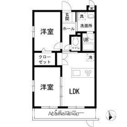東京都武蔵野市関前５丁目[2LDK/51.73m2]の間取図
