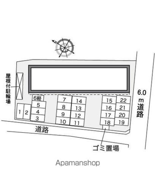 レオパレス中央[1K/23.61m2]の配置図