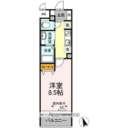 ＰＬＵＭ　ＶＩＬＬＡＧＥ[1K/28.72m2]の間取図