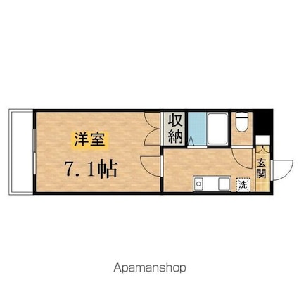 ＨＩＬＬ’Ｓ　Ｌ・Ｒ（新館）[1K/21.9m2]の間取図