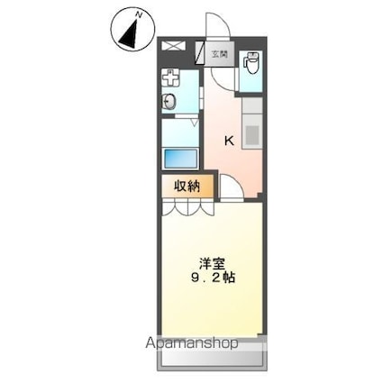 アジャート[1K/31.02m2]の間取図