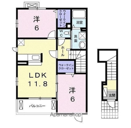 レス　ポール　Ｂ[2LDK/58.8m2]の間取図