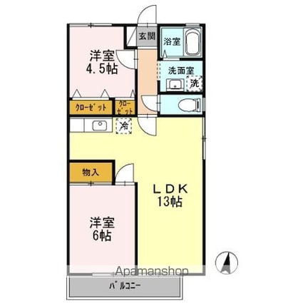 グレースハイム[2LDK/54.98m2]の間取図
