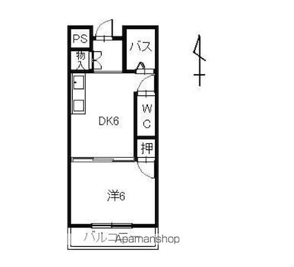 伊鍋ハイツ[1DK/31.87m2]の間取図